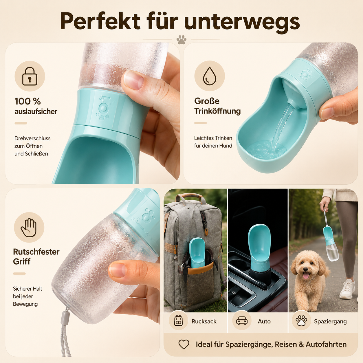 AquaPaw – Nie wieder durstige Spaziergänge.