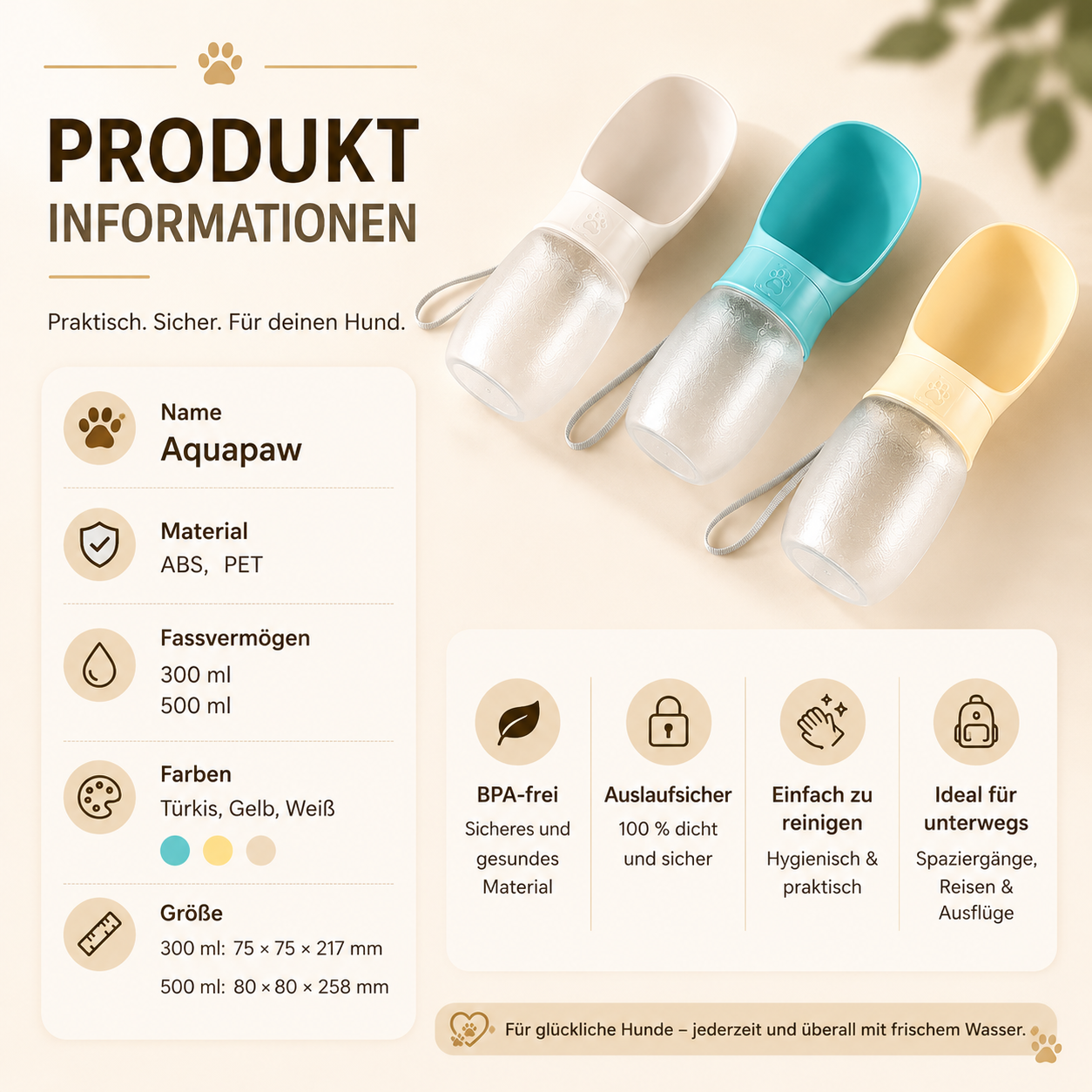 AquaPaw – Nie wieder durstige Spaziergänge.