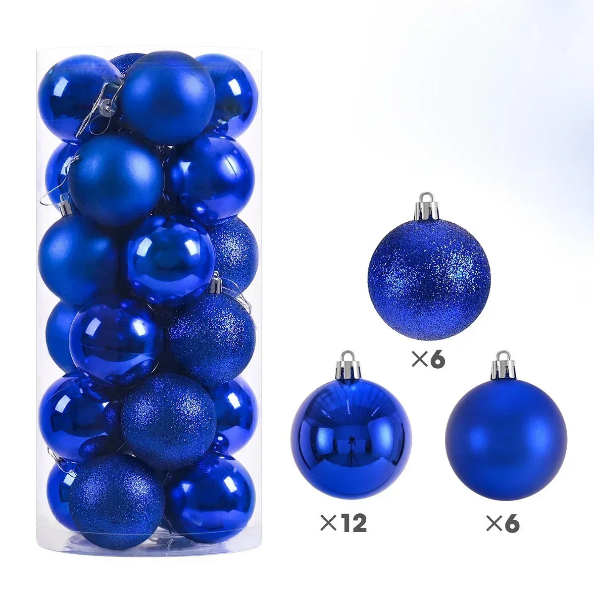 24 Stücke 3/4/6 CM Weihnachtskugeln Große Kugel Weihnachtsbaum Anhänger Ornamente für Party Decor 2025 Neujahr Navidad Geschenke Zubehör