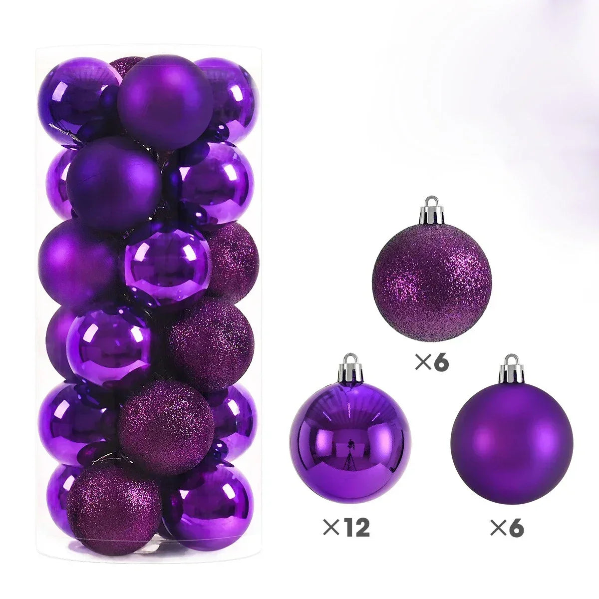 24 Stücke 3/4/6 CM Weihnachtskugeln Große Kugel Weihnachtsbaum Anhänger Ornamente für Party Decor 2025 Neujahr Navidad Geschenke Zubehör