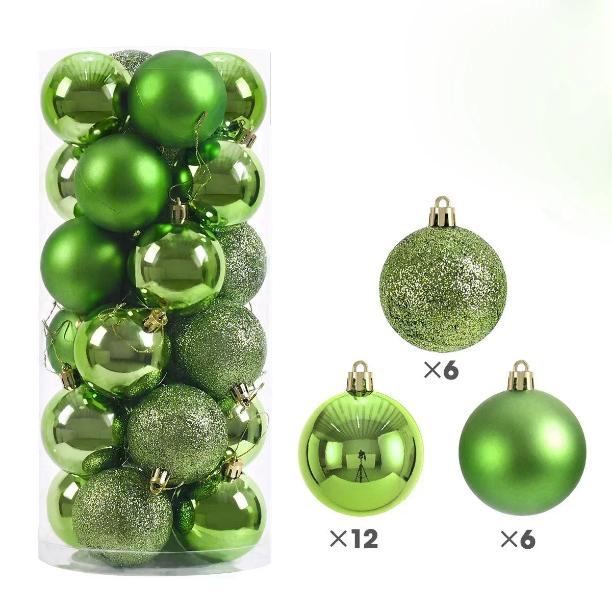 24 Stücke 3/4/6 CM Weihnachtskugeln Große Kugel Weihnachtsbaum Anhänger Ornamente für Party Decor 2025 Neujahr Navidad Geschenke Zubehör