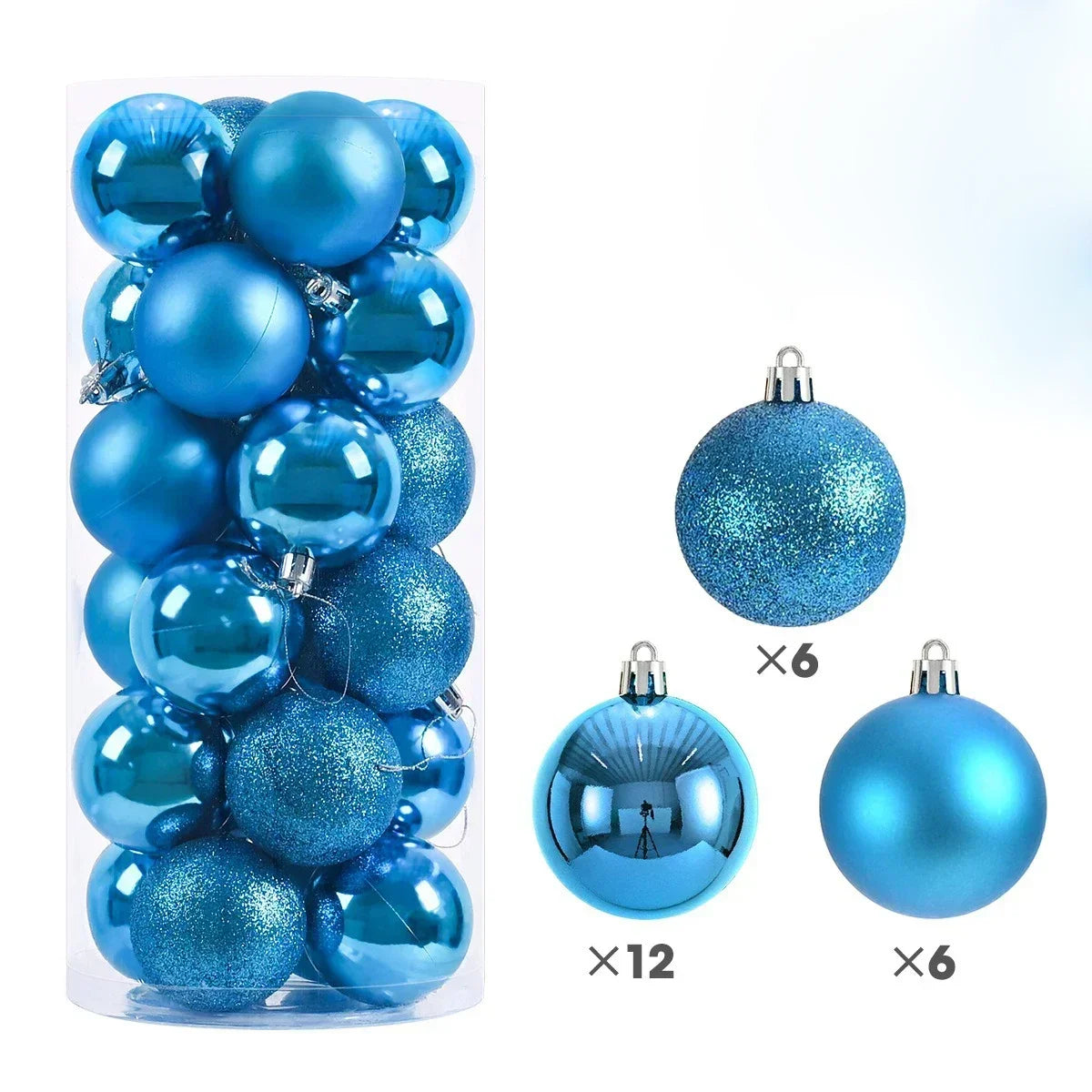 24 Stücke 3/4/6 CM Weihnachtskugeln Große Kugel Weihnachtsbaum Anhänger Ornamente für Party Decor 2025 Neujahr Navidad Geschenke Zubehör