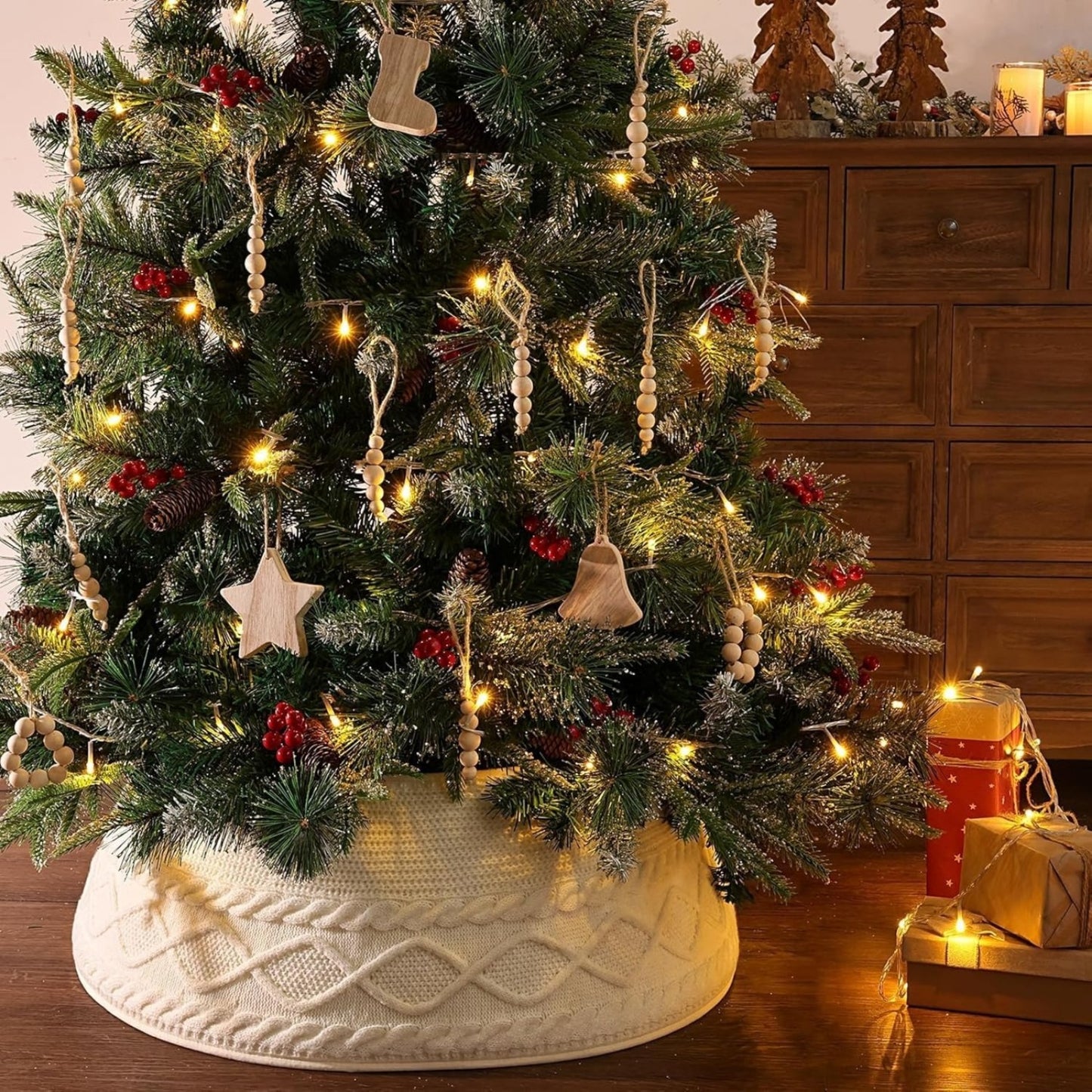 ✨ Wie aus einem Wintermärchen! Der Strickkragen, der deinen Baum verwandelt ✨